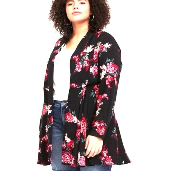 🌺TORRID Floral Fit & Flare Twill Coat🌺 - Picture 4 of 11